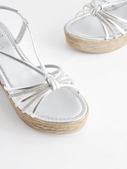 Silver Forever Comfort® Bling Multi Strap Wedges - Image 5 of 7