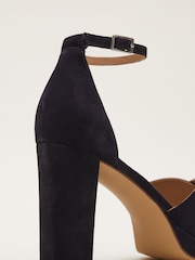 Phase Eight Blue Suede Platform Heels - Image 4 of 7