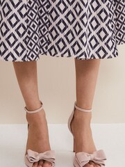 Phase Eight Pink Suede Bow Front Heels - Image 1 of 7