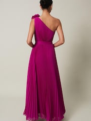 Phase Eight Purple Minnie One Shoulder Pleated Maxi Dress - Image 2 of 6