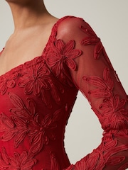 Phase Eight Red Alicia Tapework Maxi Dress - Image 5 of 6