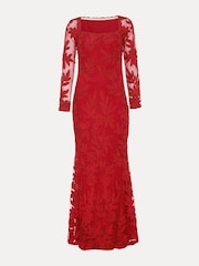 Phase Eight Red Alicia Tapework Maxi Dress - Image 6 of 6