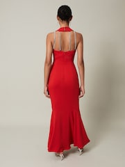 Phase Eight Red Pamela Ruffled Maxi Dress - Image 2 of 7