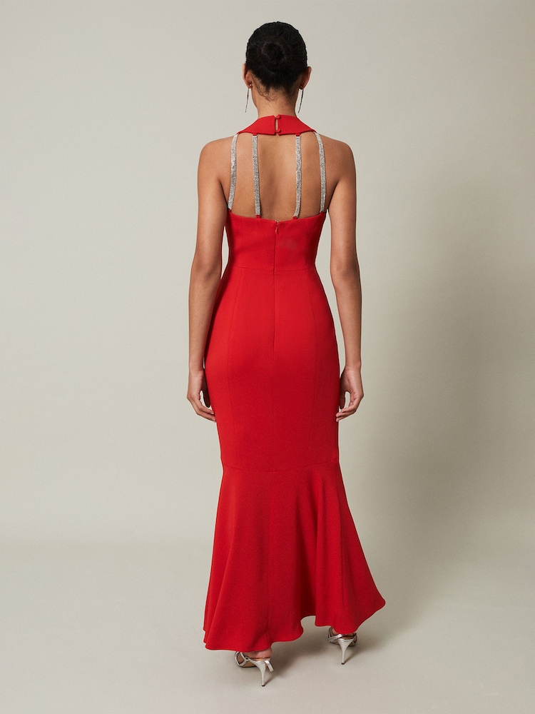 Phase Eight Red Pamela Ruffled Maxi Dress - Image 2 of 7