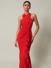 Phase Eight Red Pamela Ruffled Maxi Dress - Image 3 of 7