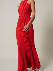 Phase Eight Red Pamela Ruffled Maxi Dress - Image 4 of 7