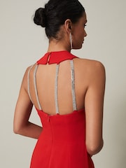 Phase Eight Red Pamela Ruffled Maxi Dress - Image 6 of 7