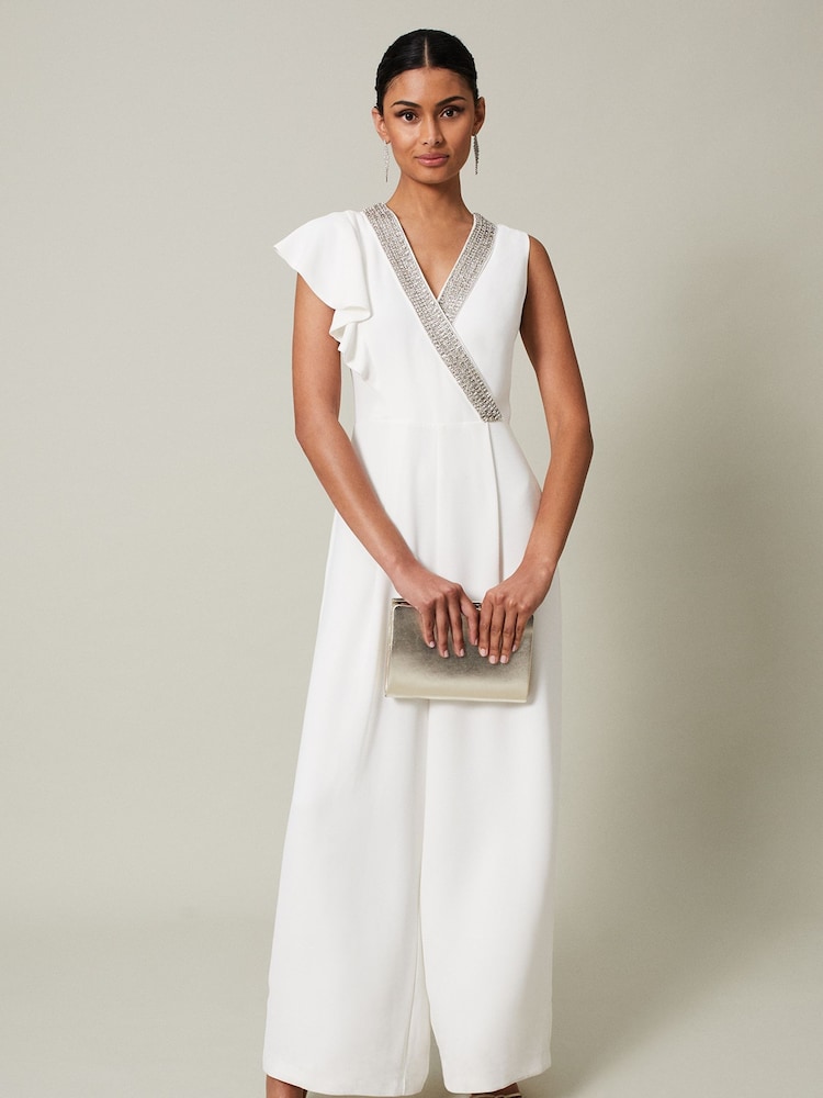 Phase Eight White Beaded Alexis Jumpsuit - Image 1 of 5