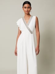 Phase Eight White Beaded Alexis Jumpsuit - Image 4 of 5