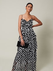 Phase Eight Black Polka Dot Avianna Tulle Maxi Dress - Image 1 of 6