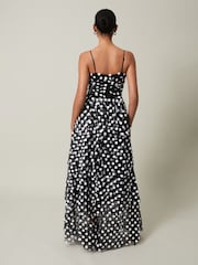 Phase Eight Black Polka Dot Avianna Tulle Maxi Dress - Image 2 of 6