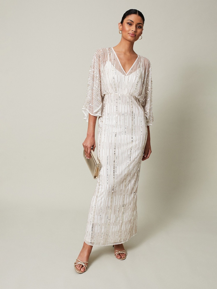 Phase Eight Cream Melanie Embellished Maxi Dress - Image 1 of 6 Phase Eight Cream Melanie Embellished Maxi Dress - Image 1 of 6