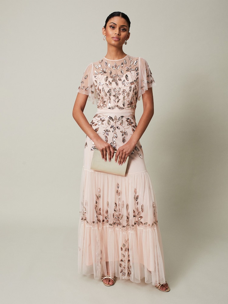 Phase Eight Pink Hilary Embellished Maxi Dress - Image 1 of 7