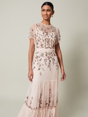 Phase Eight Pink Hilary Embellished Maxi Dress - Image 3 of 7