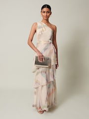 Phase Eight Cream Sonia One Shoulder Silk Maxi Dress - Image 1 of 6