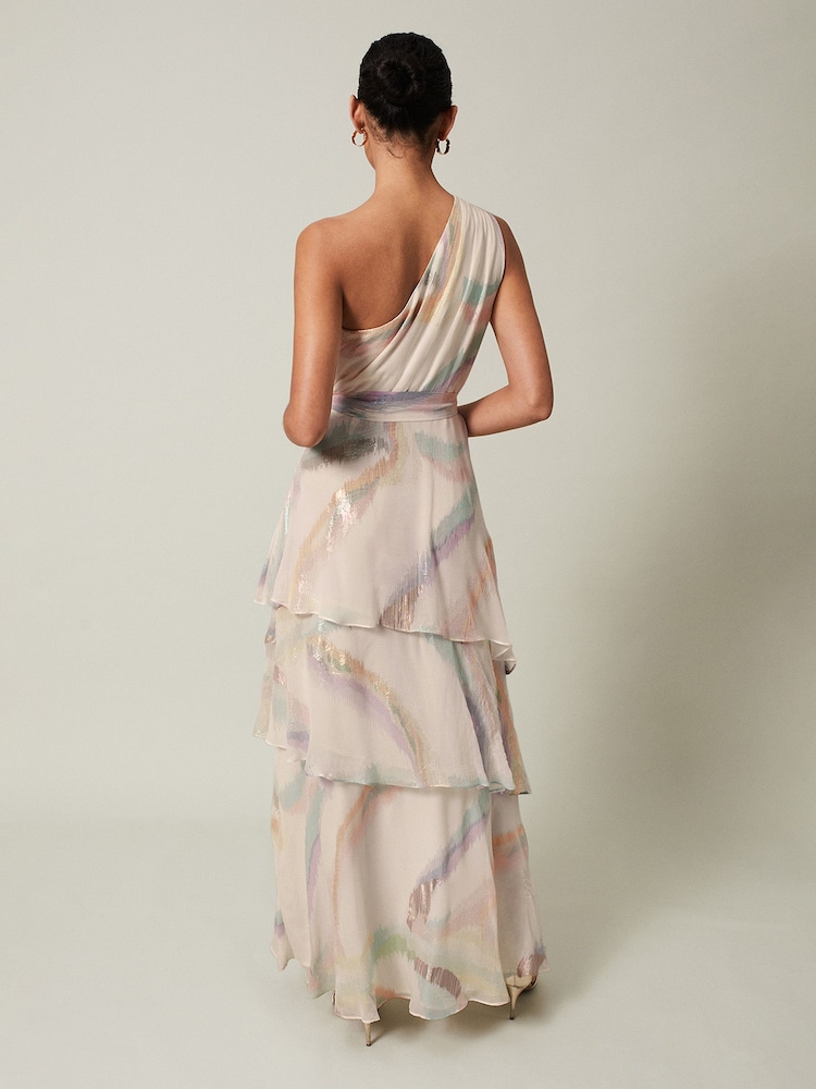 Phase Eight Cream Sonia One Shoulder Silk Maxi Dress - Image 2 of 6