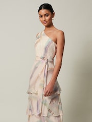 Phase Eight Cream Sonia One Shoulder Silk Maxi Dress - Image 4 of 6