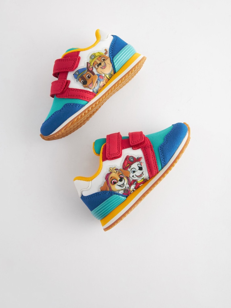 Paw Patrol Blue Colourblock Standard Fit (F) Double Strap Trainers - Image 1 of 8