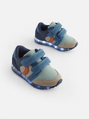 Mineral Blue Light Up Easy Fastening Trainers - Image 1 of 6
