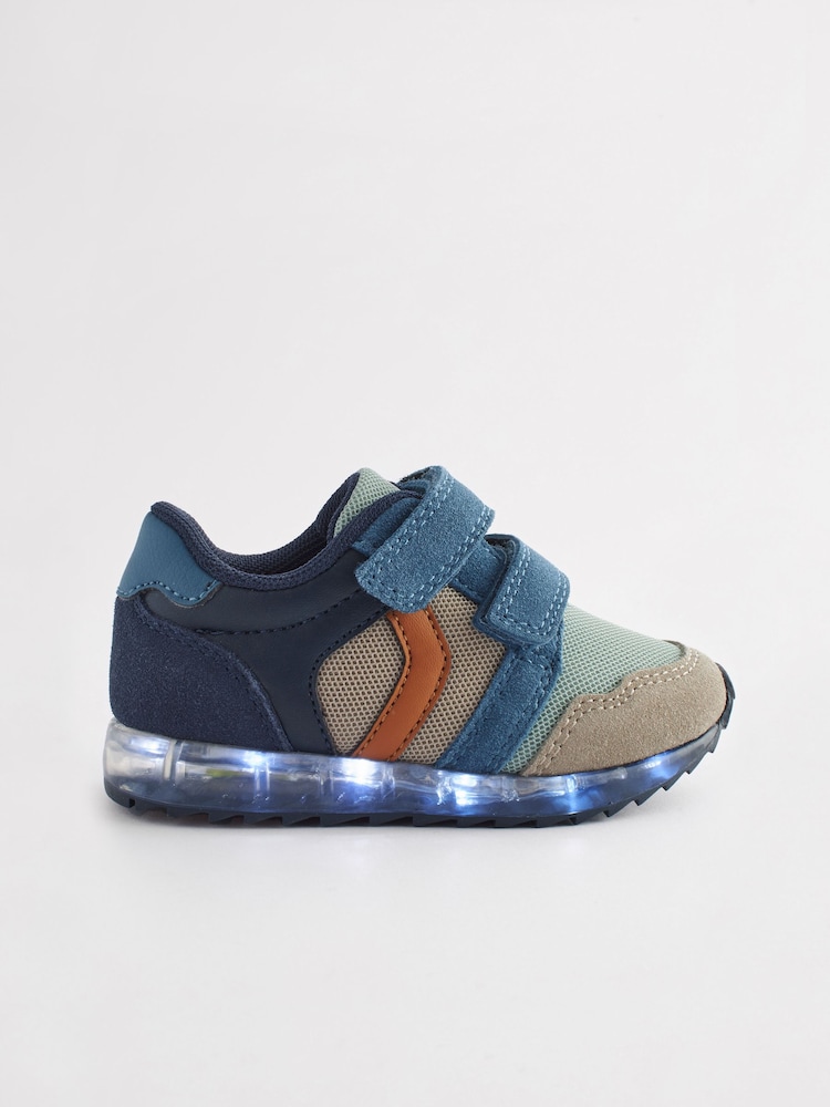 Mineral Blue Light Up Easy Fastening Trainers - Image 2 of 6 Mineral Blue Light Up Easy Fastening Trainers - Image 2 of 6