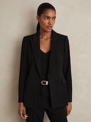 Reiss Black Gabi Tailored Single Breasted Suit Blazer - Image 1 of 7