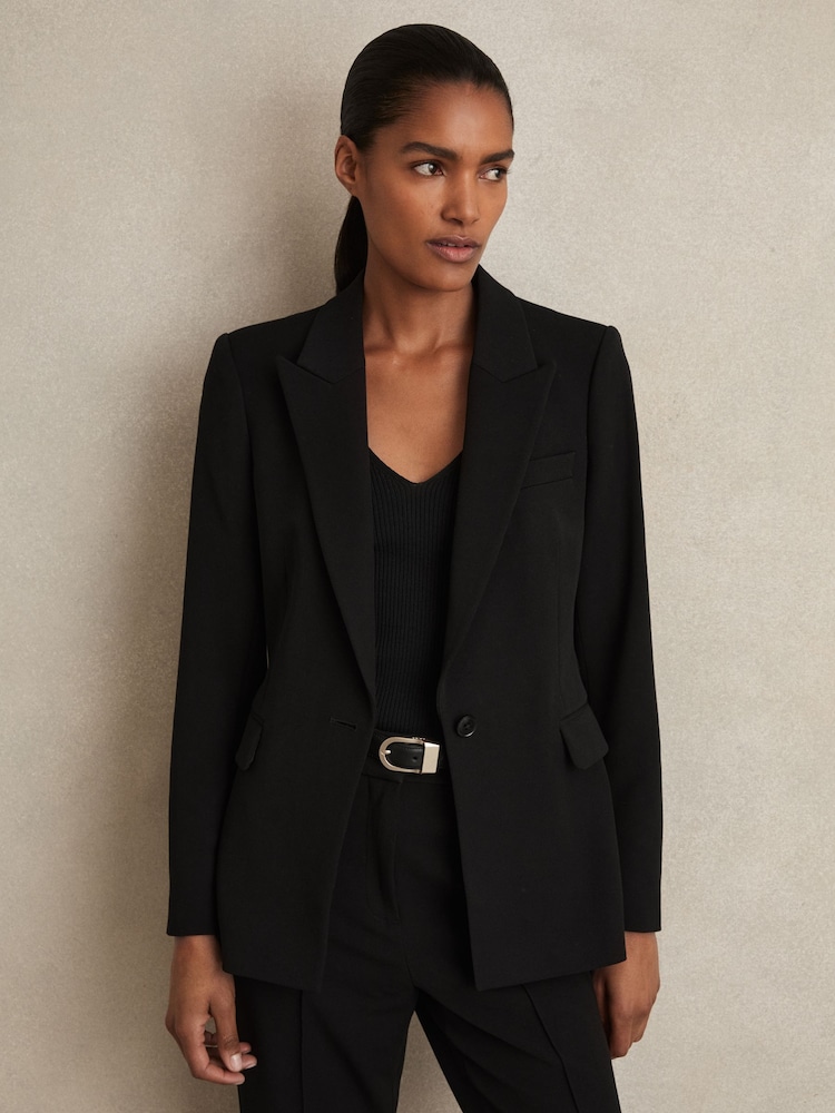 Reiss Black Gabi Tailored Single Breasted Suit Blazer - Image 1 of 7