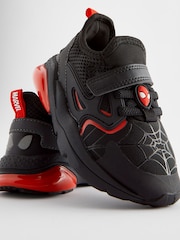 Black Spiderman Black Touch Fastening Trainers - Image 4 of 5