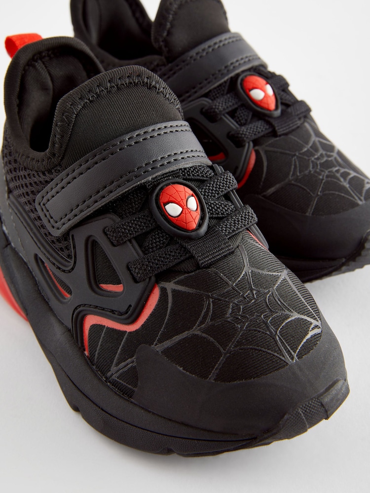 Black Spiderman Black Touch Fastening Trainers - Image 5 of 5