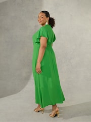 Live Unlimited Curve Green Flutter Sleeve Dress - Image 5 of 7