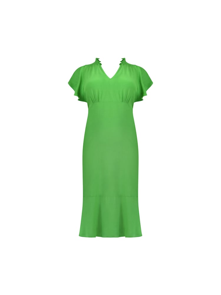 Live Unlimited Curve Green Flutter Sleeve Dress - Image 7 of 7