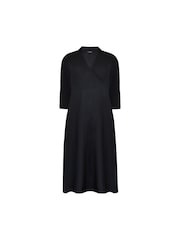 Live Unlimited Black Curve Jersey Wrap Dress With Collar - Image 6 of 6