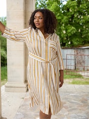 Live Unlimited Natural Stripe Shirt Dress - Image 2 of 7