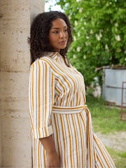 Live Unlimited Natural Stripe Shirt Dress - Image 3 of 7