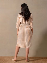 Live Unlimited Natural Stripe Shirt Dress - Image 5 of 7