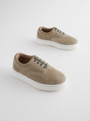 Neutral Stone Smart Leather Lace-Up Shoes - Image 1 of 6