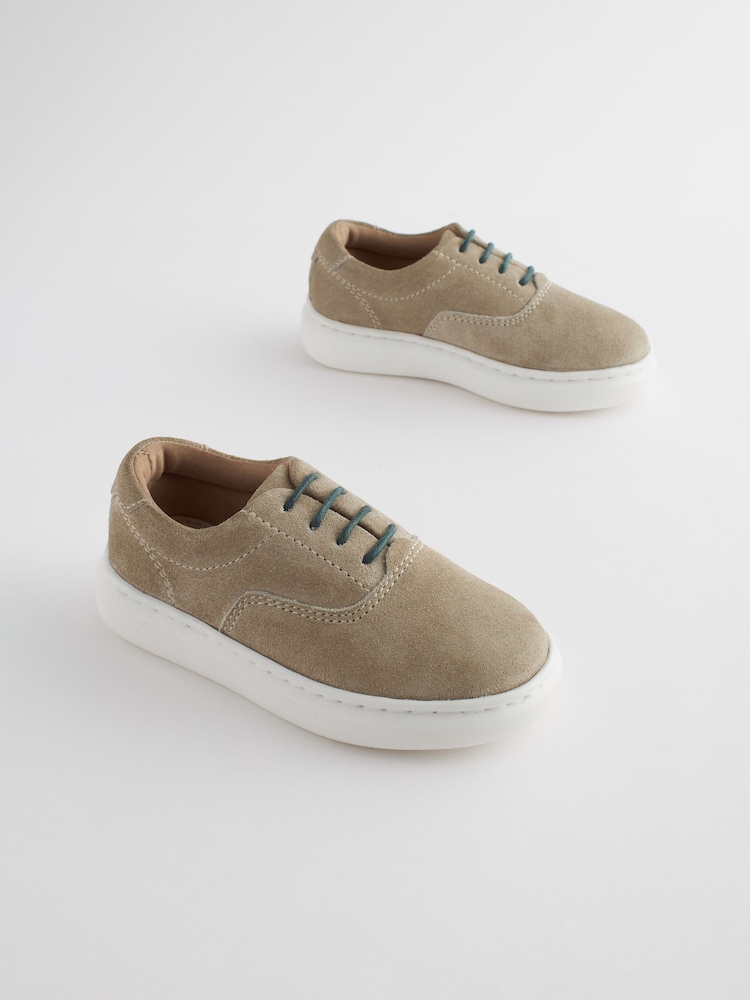 Neutral Stone Smart Leather Lace-Up Shoes - Image 1 of 6