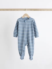 Mornarsko moda z zvezdami - dojenček z zadrgo 100% bombažnih spalnih pajacev 3 Pack (0mesecev-2yrs) - Slika 4 iz 10