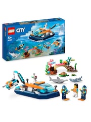 LEGO City Explorer Diving Boat Set with Submarine Toy 60377 - Image 1 of 8