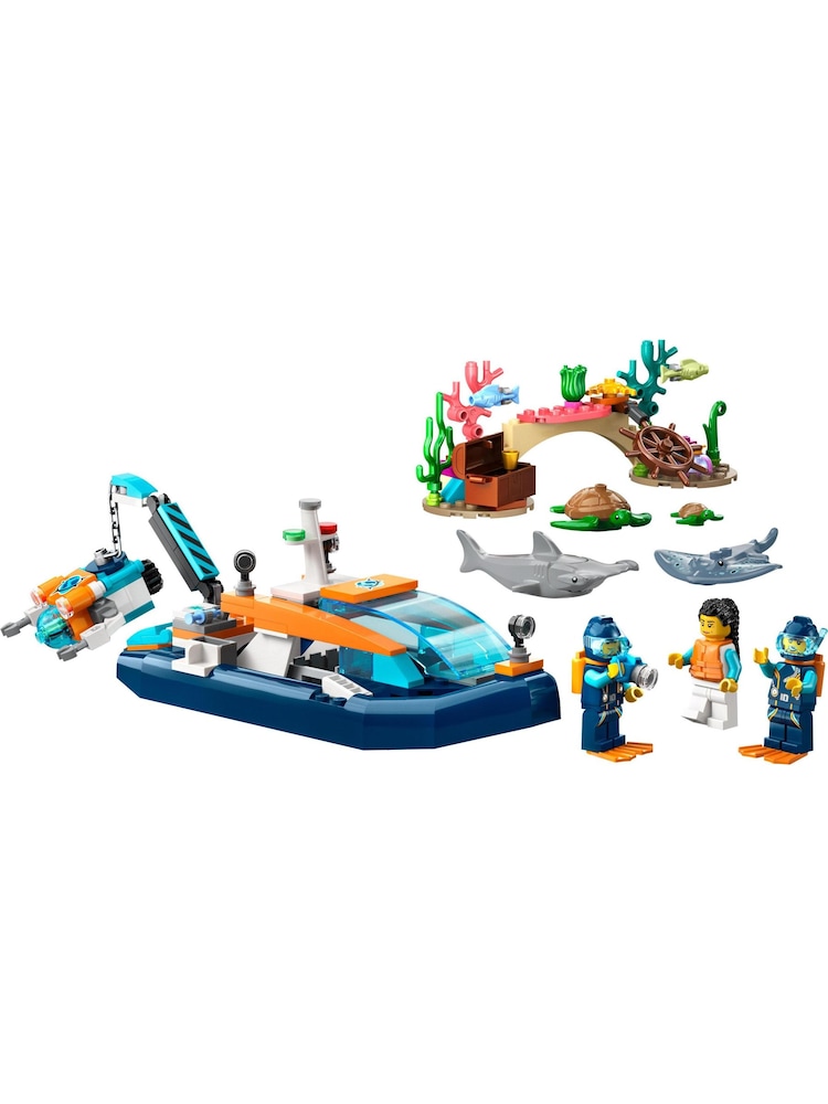 LEGO City Explorer Diving Boat Set with Submarine Toy 60377 - Image 2 of 8
