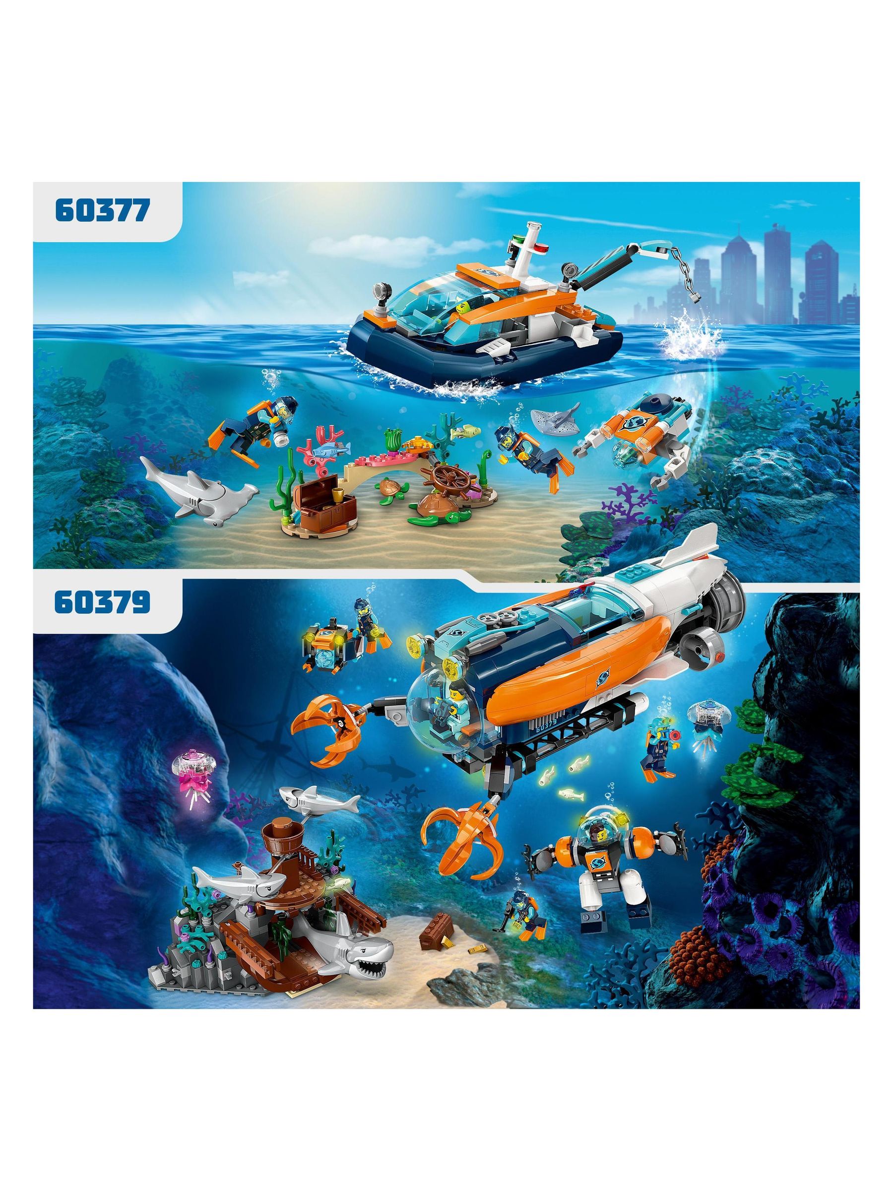 Buy LEGO City Explorer Diving Boat Set with Submarine Toy 60377 from Next Denmark