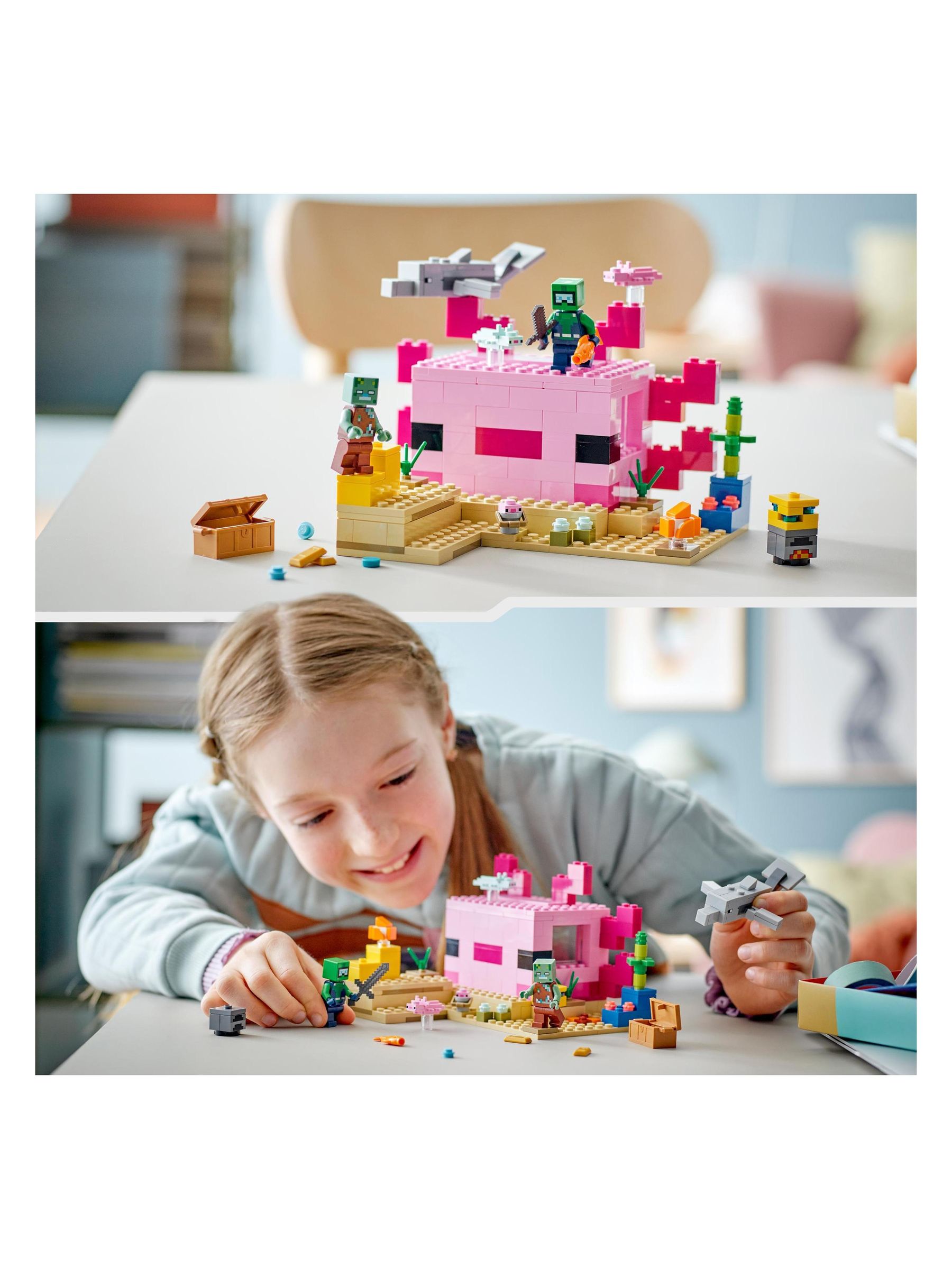 ステラルー Buy LEGO Minecraft The Axolotl House Underwater Set 21247 from
