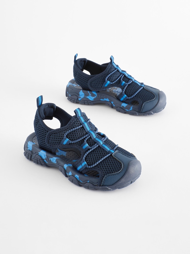 Navy Blue Closed Toe Trekker Sandals - Image 1 of 5