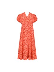 Live Unlimited Curve Red Floral Flutter Sleeve Dress - Image 4 of 4