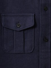 Reiss Eclipse Blue Thomas 9-14 yrs Brushed Cotton Patch Pocket Overshirt - Image 6 of 6