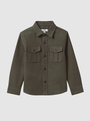 Зеленый - Рубашка навылет из хлопка и накладного кармана Reiss Thomas - Image 2 of 6