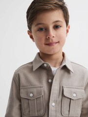 Меланжевая овсяная - Рубашка навылет из хлопка и накладного кармана Reiss Thomas - Image 3 of 6