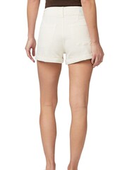 Paige Brooklyn Denim High Waisted White Shorts with Cuff - Image 2 of 4