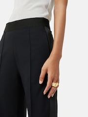 Jigsaw Black Crepe Split Hem Joggers - Image 3 of 5