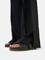 Jigsaw Black Crepe Split Hem Joggers - Image 4 of 5