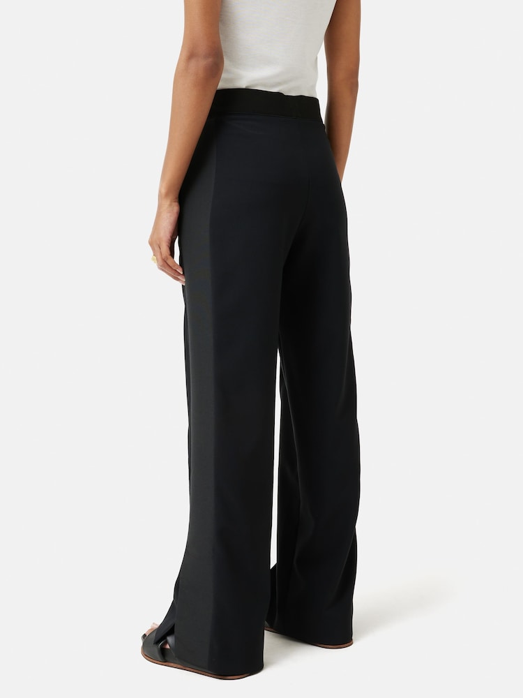 Jigsaw Black Crepe Split Hem Joggers - Image 5 of 5